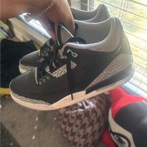 Jordan Black and Green Men's Shoes